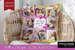 Tie Dye Photo Pillow PNG - Rainbow Picture Frame Pillow Product Image 1