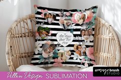 Family Photo Frame Pillow Sublimation - Floral Pillow Cover Product Image 1