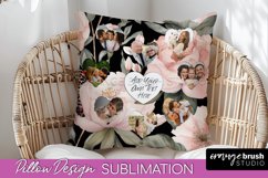 Family Photo Frame Pillow Sublimation - Floral Pillow Cover Product Image 1