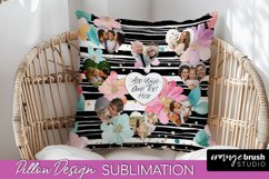 Family Photo Frame Pillow Sublimation - Floral Pillow Cover Product Image 1