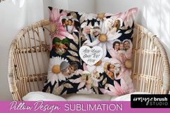 Family Photo Frame Pillow Sublimation - Floral Pillow Cover Product Image 1