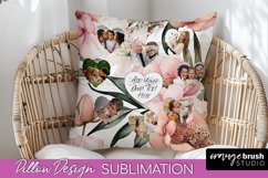 Family Photo Frame Pillow Sublimation - Floral Pillow Cover Product Image 1