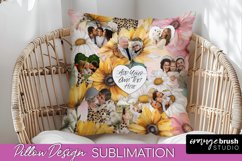 Family Photo Frame Pillow Sublimation - Floral Pillow Cover Product Image 1