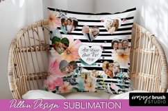 Family Photo Frame Pillow Sublimation - Floral Pillow Cover Product Image 1