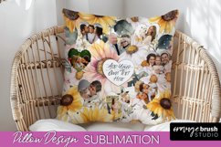 Family Photo Frame Pillow Sublimation - Floral Pillow Cover Product Image 1