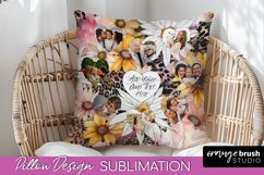 Family Photo Frame Pillow Sublimation - Floral Pillow Cover Product Image 1
