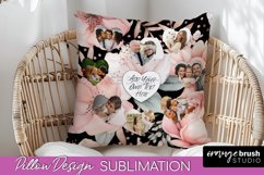 Family Photo Frame Pillow Sublimation - Floral Pillow Cover Product Image 1