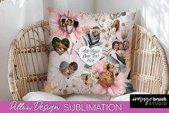 Family Photo Frame Pillow Sublimation - Floral Pillow Cover Product Image 1