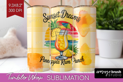Pineapple Rum Punch Cocktail Tumbler Wrap Summer Drink PNG Product Image 1