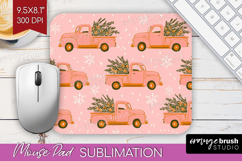 Pink Christmas Mouse Pad Sublimation - Coquette Xmas PNG Product Image 1