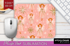Pink Christmas Mouse Pad Sublimation - Coquette Xmas PNG Product Image 1
