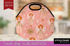 Pink Christmas Lunch Bag - Coquette Xmas Lunch Bug PNG Product Image 1