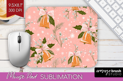 Pink Christmas Mouse Pad Sublimation - Coquette Xmas PNG Product Image 1