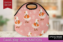 Pink Christmas Lunch Bag - Coquette Xmas Lunch Bug PNG Product Image 1