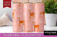 Pink Christmas Tumbler Wrap - Coquette Xmas Tumbler PNG Product Image 1