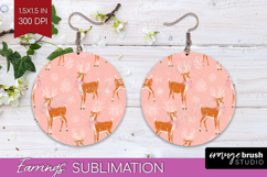 Pink Christmas Round Earrings - Coquette Xmas PNG Product Image 1