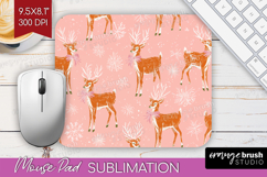 Pink Christmas Mouse Pad Sublimation - Coquette Xmas PNG Product Image 1