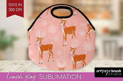 Pink Christmas Lunch Bag - Coquette Xmas Lunch Bug PNG Product Image 1