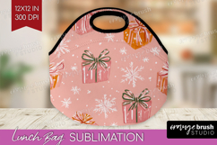 Pink Christmas Lunch Bag - Coquette Xmas Lunch Bug PNG Product Image 1