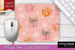 Pink Christmas Mouse Pad Sublimation - Coquette Xmas PNG Product Image 1