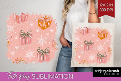 Pink Christmas Tote Bag - Coquette Xmas Tote Bag PNG Product Image 1