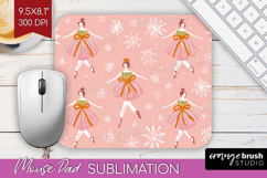 Pink Christmas Mouse Pad Sublimation - Coquette Xmas PNG Product Image 1