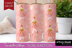 Pink Christmas Tumbler Wrap - Coquette Xmas Tumbler PNG Product Image 1