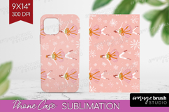 Pink Christmas Phone Case PNG - Coquette Xmas Case PNG Product Image 1