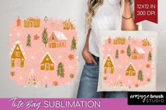 Pink Christmas Tote Bag - Coquette Xmas Tote Bag PNG Product Image 1