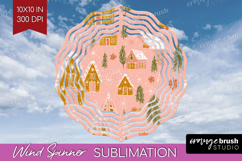 Pink Christmas Wind Spinner Sublimation PNG - Coquette Xmas Product Image 1