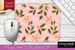 Pink Christmas Mouse Pad Sublimation - Coquette Xmas PNG Product Image 1
