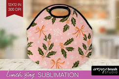 Pink Christmas Lunch Bag - Coquette Xmas Lunch Bug PNG Product Image 1