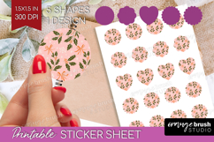 Pink Christmas Round Sticker - Coquette Xmas Printable Sheet Product Image 1