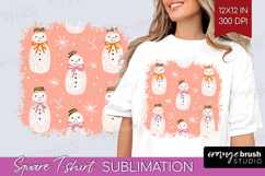 Pink Christmas Square Tshirt Background - Coquette Xmas PNG Product Image 1