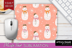 Pink Christmas Mouse Pad Sublimation - Coquette Xmas PNG Product Image 1