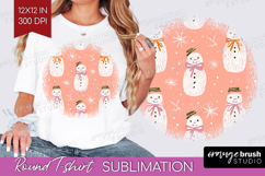 Pink Christmas Round Tshirt Background - Coquette Xmas PNG Product Image 1