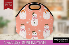 Pink Christmas Lunch Bag - Coquette Xmas Lunch Bug PNG Product Image 1
