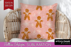 Pink Christmas Pillow Sublimation - Coquette Xmas Pillow PNG Product Image 1