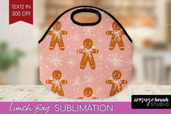 Pink Christmas Lunch Bag - Coquette Xmas Lunch Bug PNG Product Image 1