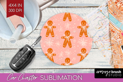 Pink Christmas Car Coaster - Coquette Xmas Coaster PNG Product Image 1