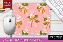 Pink Christmas Mouse Pad Sublimation - Coquette Xmas PNG Product Image 1