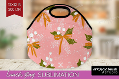 Pink Christmas Lunch Bag - Coquette Xmas Lunch Bug PNG Product Image 1