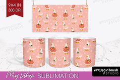 Pink Christmas Mug Wrap - Coquette Xmas Mug PNG Sublimation Product Image 1