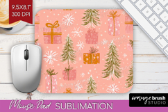 Pink Christmas Mouse Pad Sublimation - Coquette Xmas PNG Product Image 1