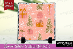 Pink Christmas Slate PNG - Coquette Xmas Square Slate Product Image 1
