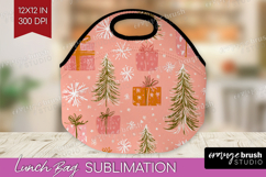 Pink Christmas Lunch Bag - Coquette Xmas Lunch Bug PNG Product Image 1