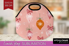 Pink Christmas Lunch Bag - Coquette Xmas Lunch Bug PNG Product Image 1