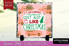Funny Christmas Quote Slate PNG - Pink Xmas Square Slate Product Image 1