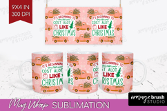 Funny Christmas Quote Mug Wrap - Pink Xmas Mug PNG Product Image 1