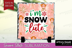 Funny Christmas Quote Slate PNG - Pink Xmas Square Slate Product Image 1